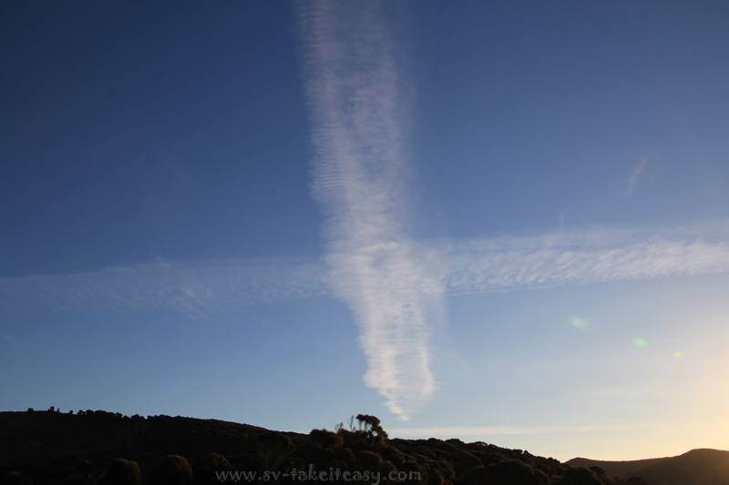 Contrails over Deal Island