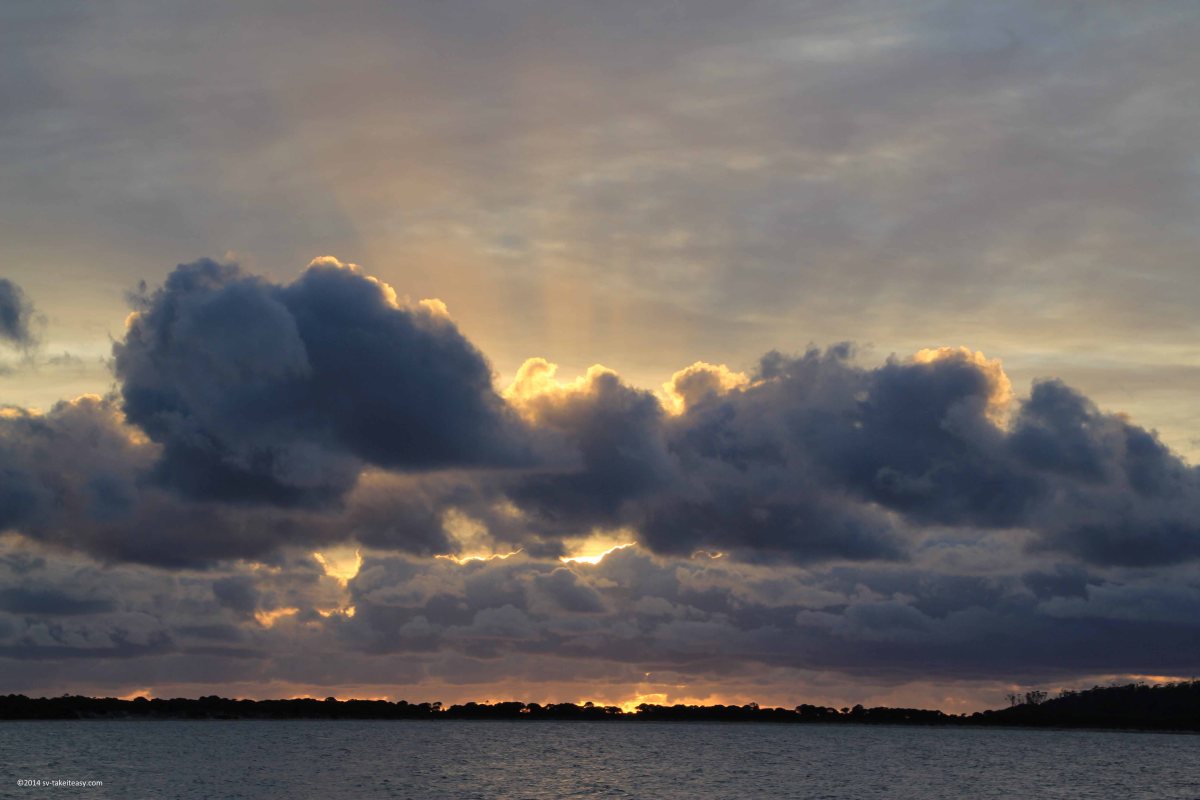 Threatening skies at Maria Island