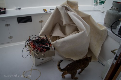 Old lining off, electrical work next!