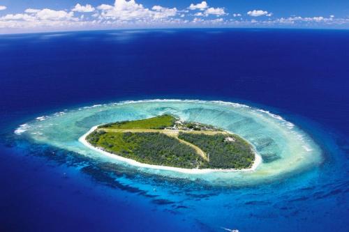 Aerial of Lady Elliott coral cay on a sunny day!