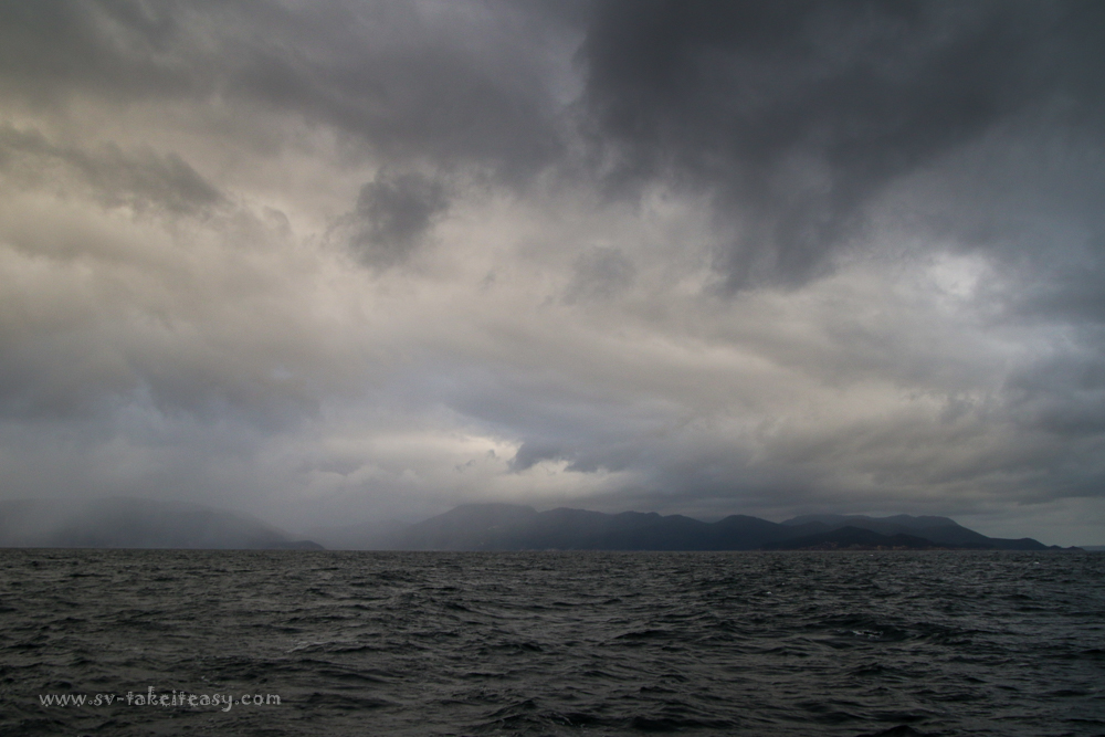 Rain and clouds over Wilsons Prom