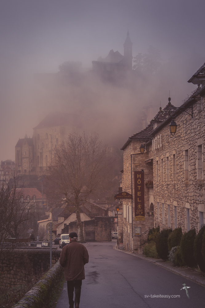 Rocamadour in fog