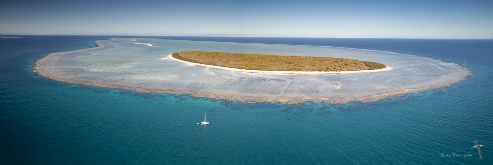 Aerial of North West Island at low tide