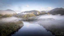 Early morning mist, Gordon River