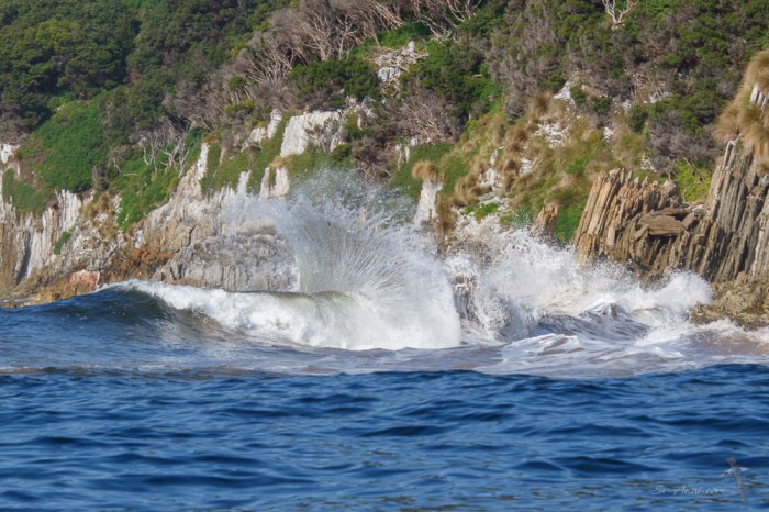 Wild waves and rebound at Breaksea Islands