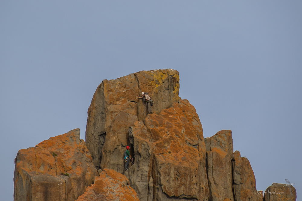 Climbers on Cape Raoul