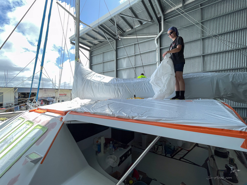 Painting tent at Boat Works