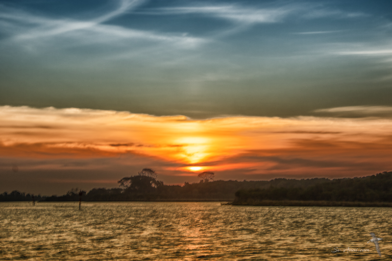 Sunset and smoke haze in the Bunga Arm